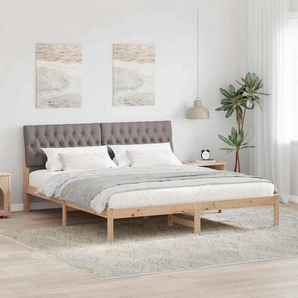 Letto con Testiera Rivestita con testiera Marrone 180 x 200 cm