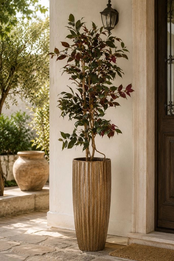 Albero decorativo artificiale con 500 foglie verde, 70x70x160 cm