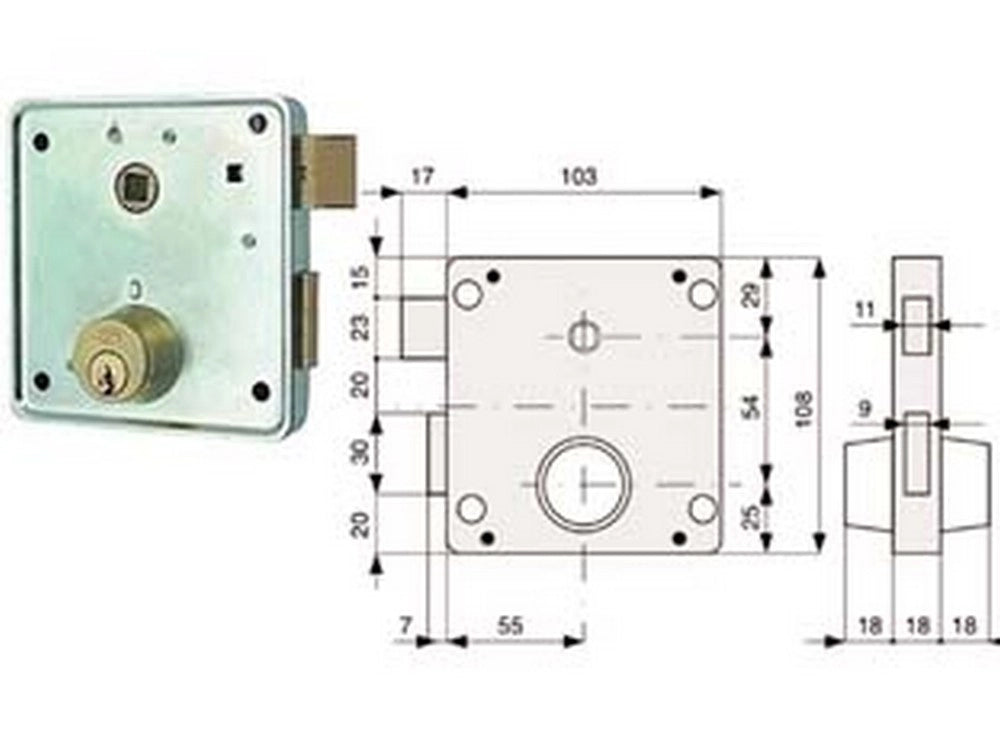 2pz serrat. applic. cancelli 2 mandate e scrocco separato + quadro cilindro fis cod:ferx.fer318679