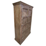 Armadio in legno con finitura artigianale marrone, 120x46x170h cm