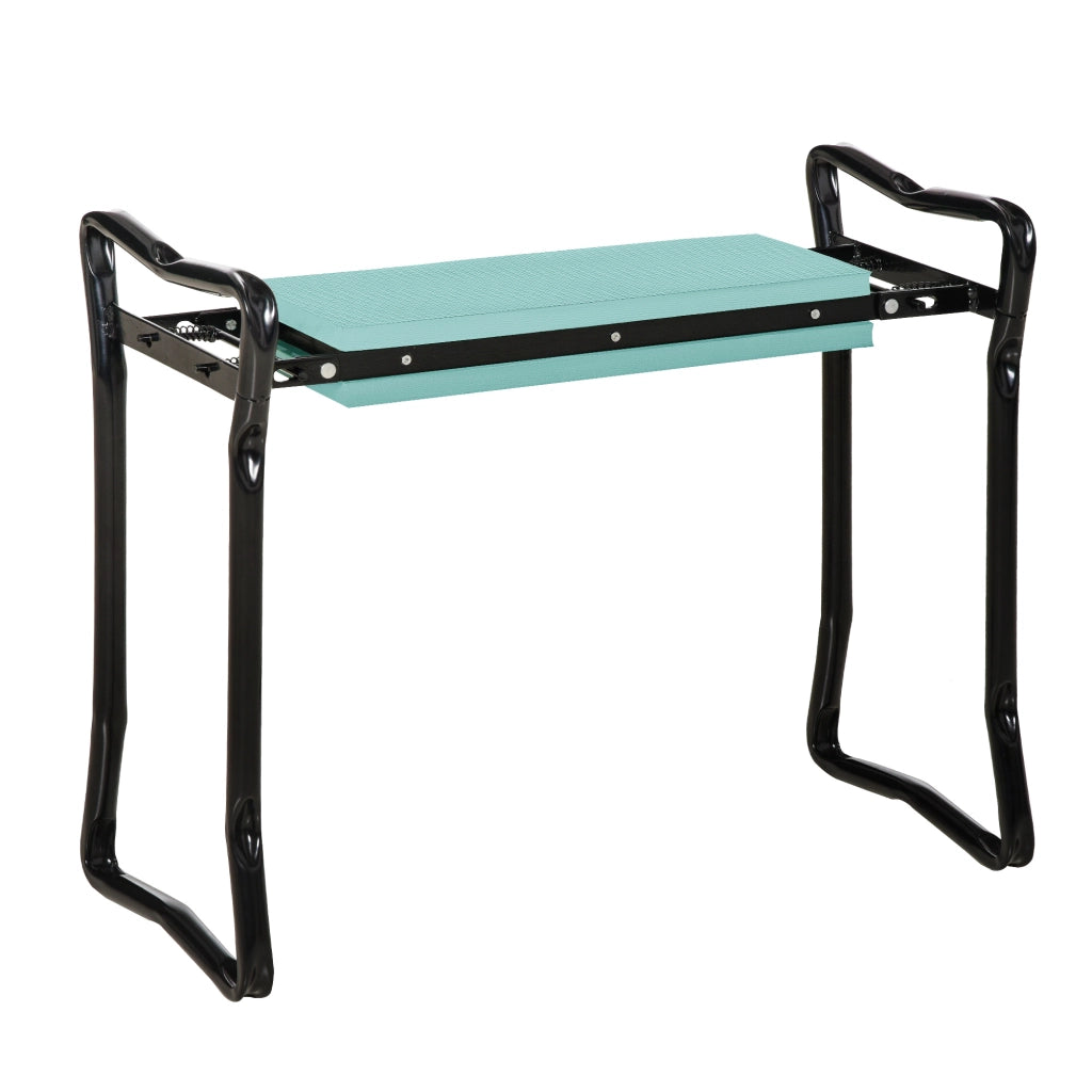 Panca inginocchiatoio pieghevole da giardino in acciaio con cuscino in EVA, portata 150 kg, 58 x 28 x 49 cm