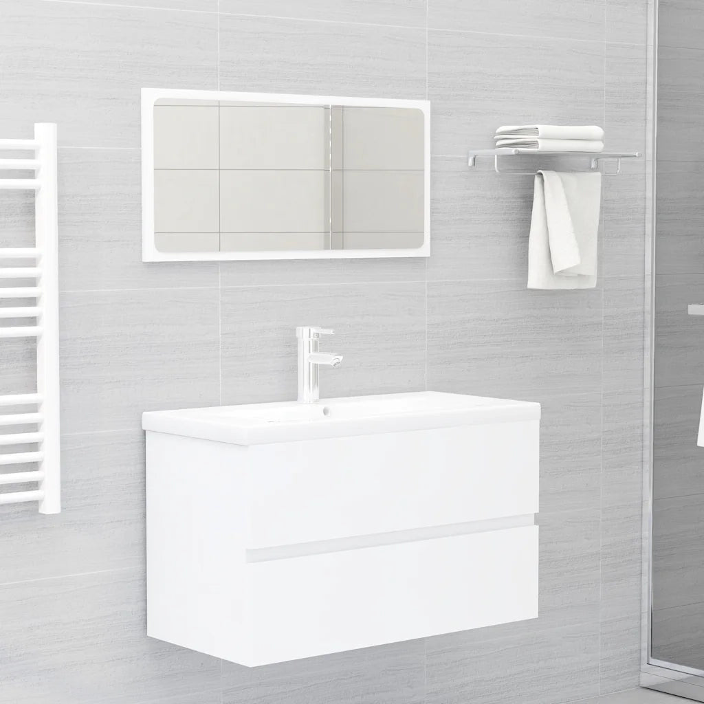 Mobile Lavabo | Armadio Lavabo Bianco 80x38,5x45 cm in Legno Multistrato