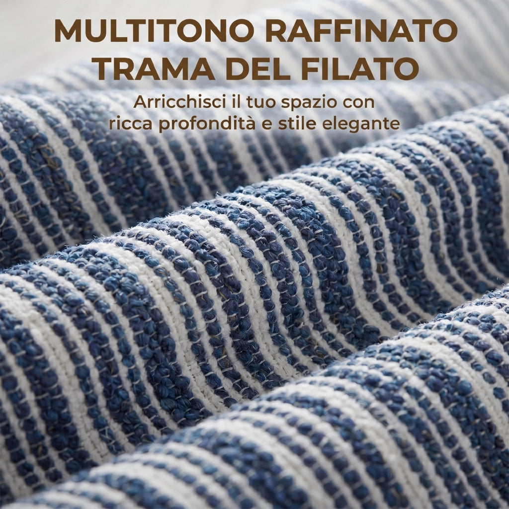 Poltrona Relax Blu in Tessuto con Cuscino Lombare e Braccioli ¨C Zephmum ¨C 100x90x80