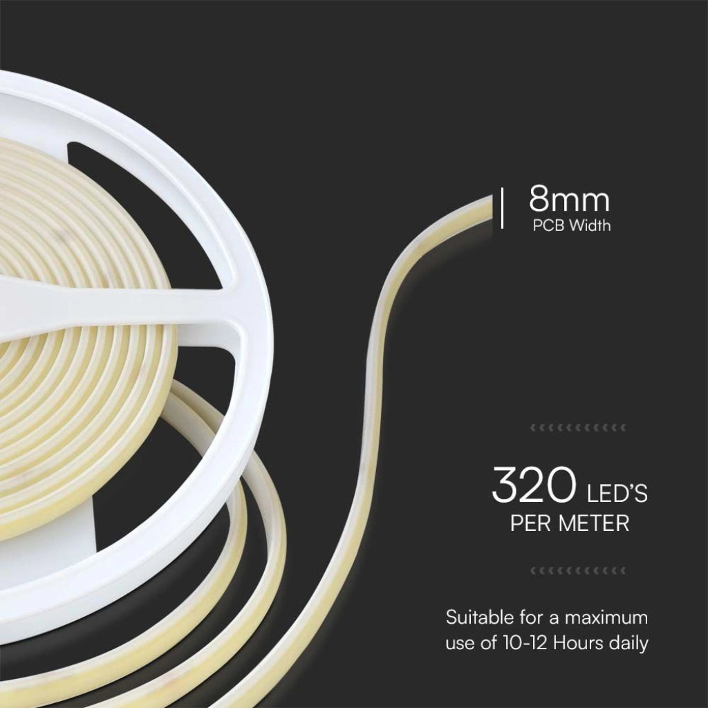 Strip LED COB-320 10W/m 5m 24V 900Lm/m 6500K IP67 10mm SKU-23140
