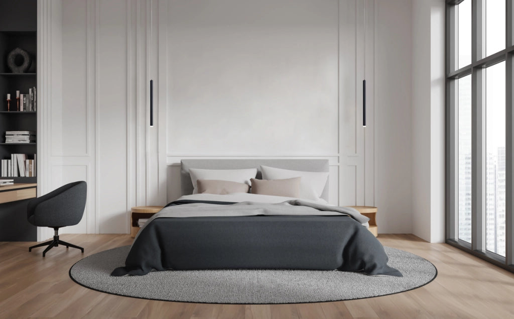 Lampada a sospensione nera tubo LED 5W Valdes Italux