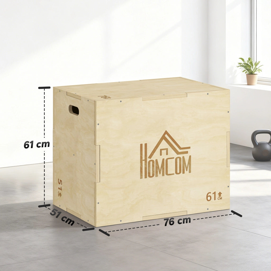 Box Plyometrico per Allenamento 3 in 1 ¨C zephmum ¨C Legno 51/61/76cm