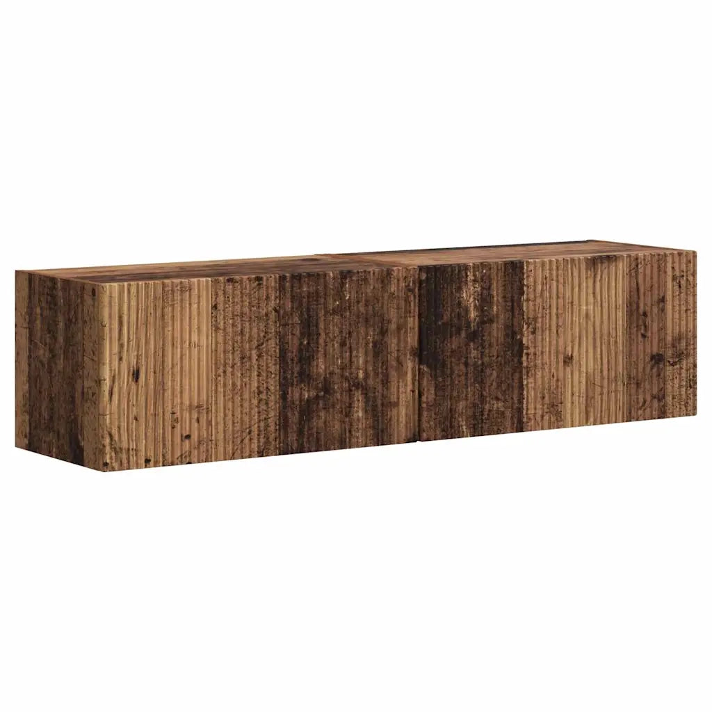 Mobile TV da parete 2 pz-Set di 2 Mobile TV a Muro-Credenza TV Legno vecchio 60 x 31 x 29.5 cm 877249