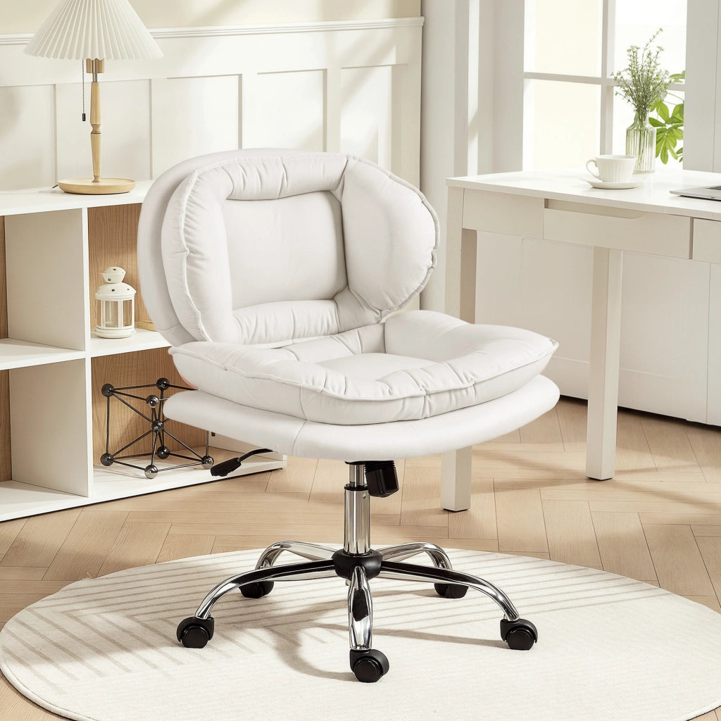 Sedia da Ufficio con Schienale Alto Gambe Incrociate Seduta Imbottita Basculante Ruote ¨C Xylo ¨C Grigio