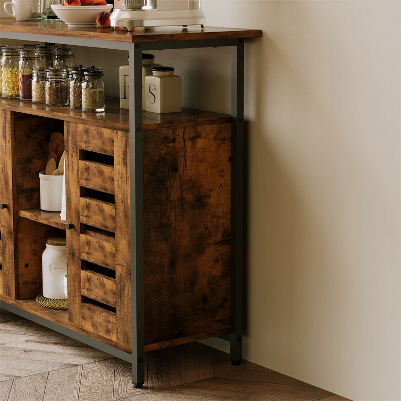Credenza/Credenza con ripiani aperti, Marrone, Cucina Loft Retrò