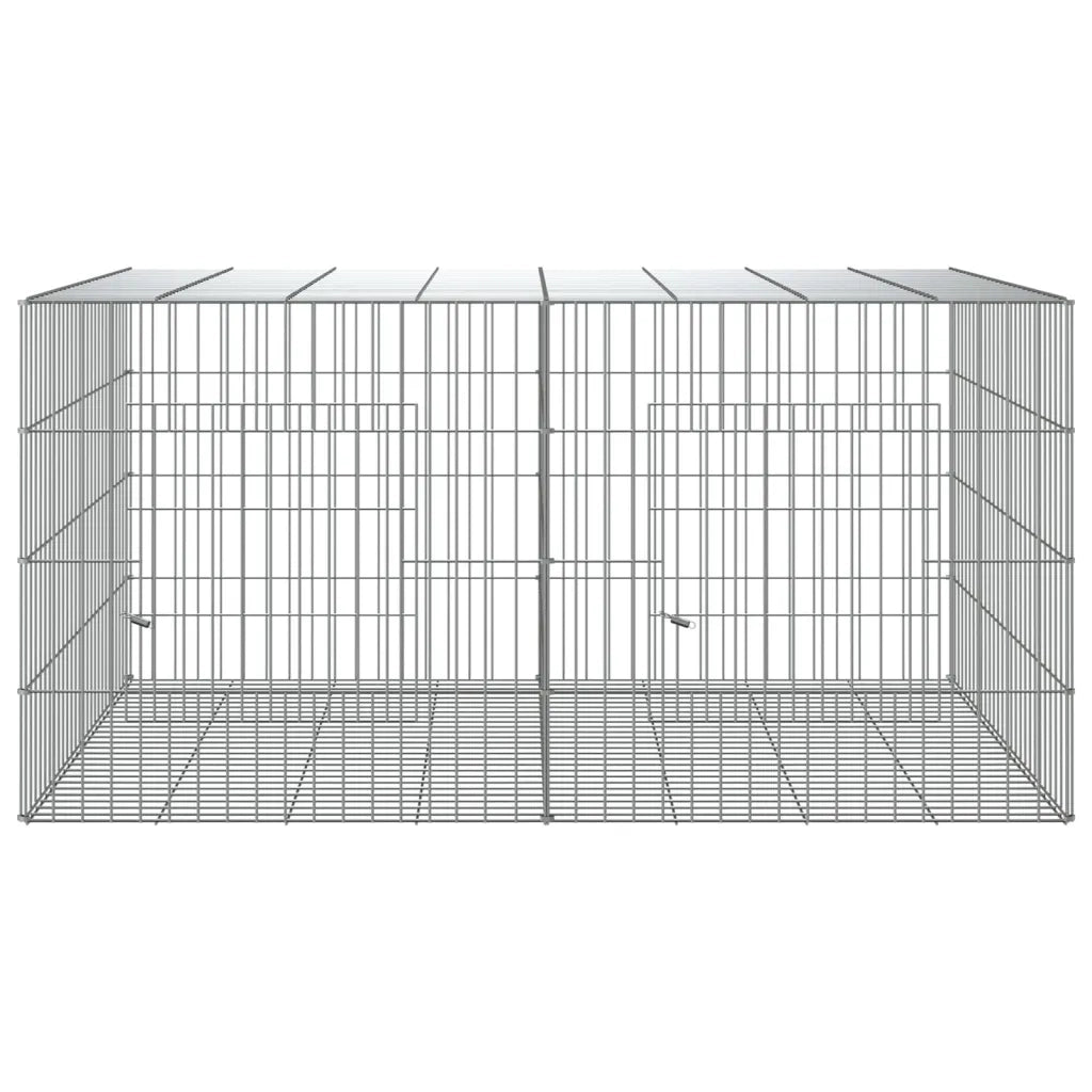Conigliera con 2 Pannelli 110x79x54 cm Ferro Zincato 171568