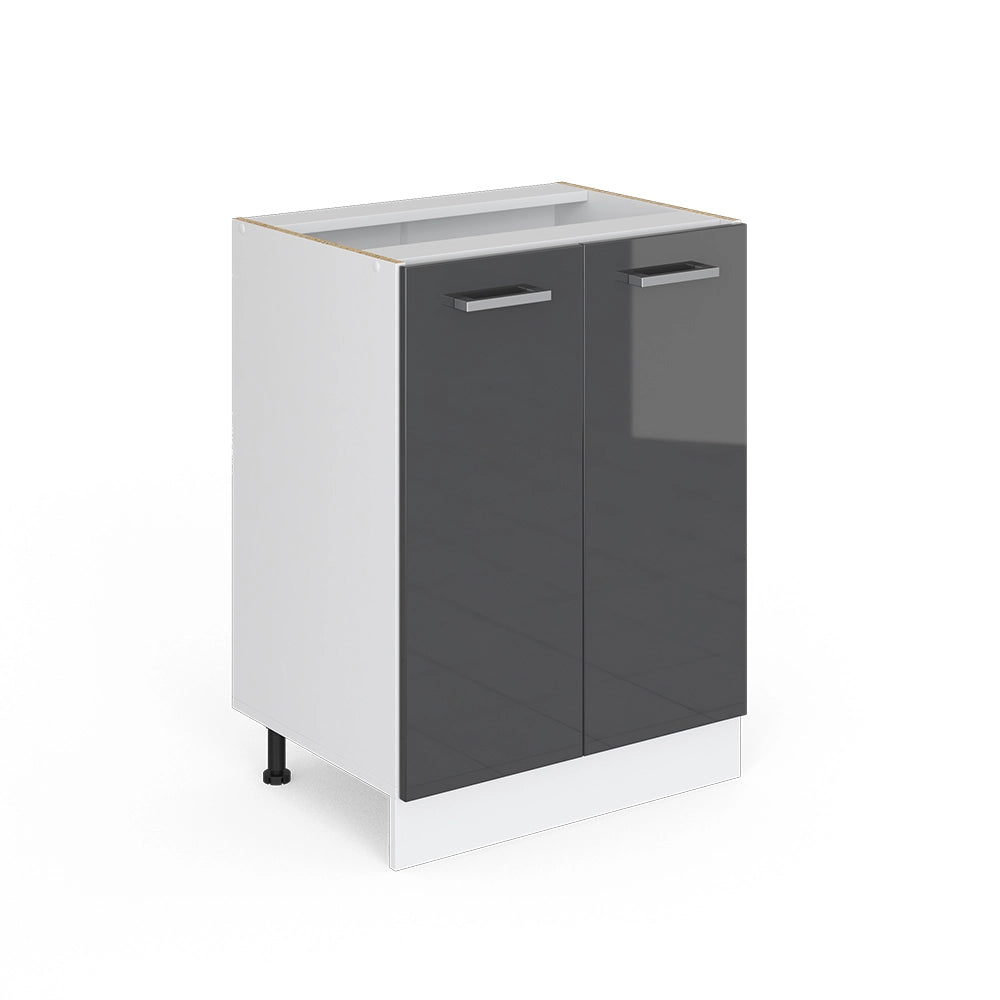 Vicco Base universale Antracite lucido 60 cm con ante, senza piano di lavoro