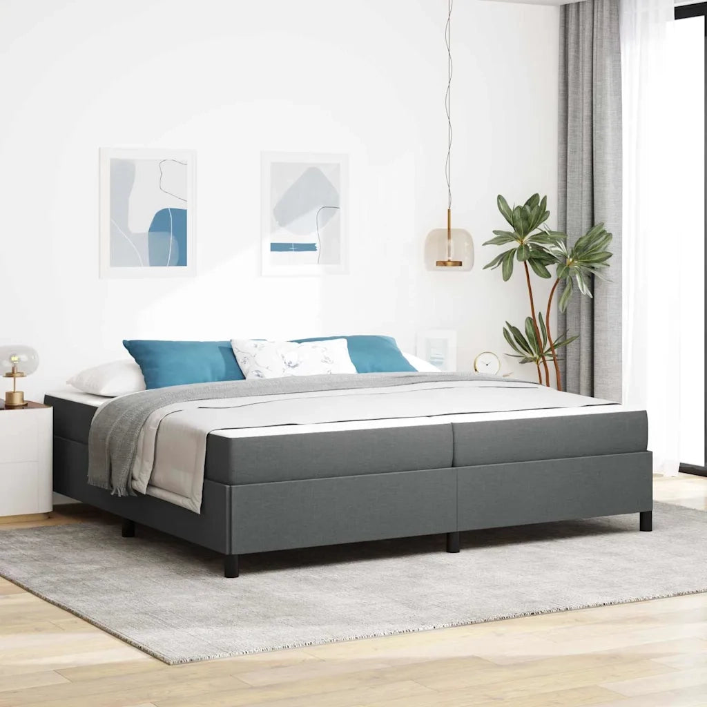 Letto a molle con materasso Grigio scuro 200 x 200 cm Tessuto 3398886