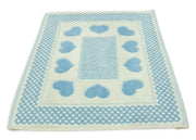 Tappeto Bagno Doccia Spugna Tappetino Assorbente Cotone Pelo Corto Mod. Love O.B - 60x120 - Azzurro