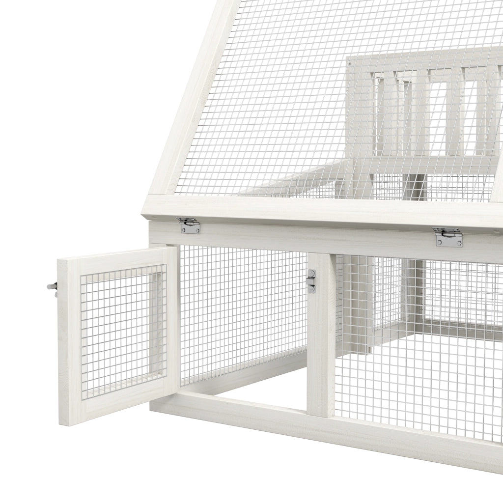 Gabbia per conigli in legno con ripiano per piante ¨C zephmum ¨C 94x90x60 cm
