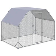 Recinto per Galline con telo di copertura per 4-6 polli in acciaio, 280x190x195 cm