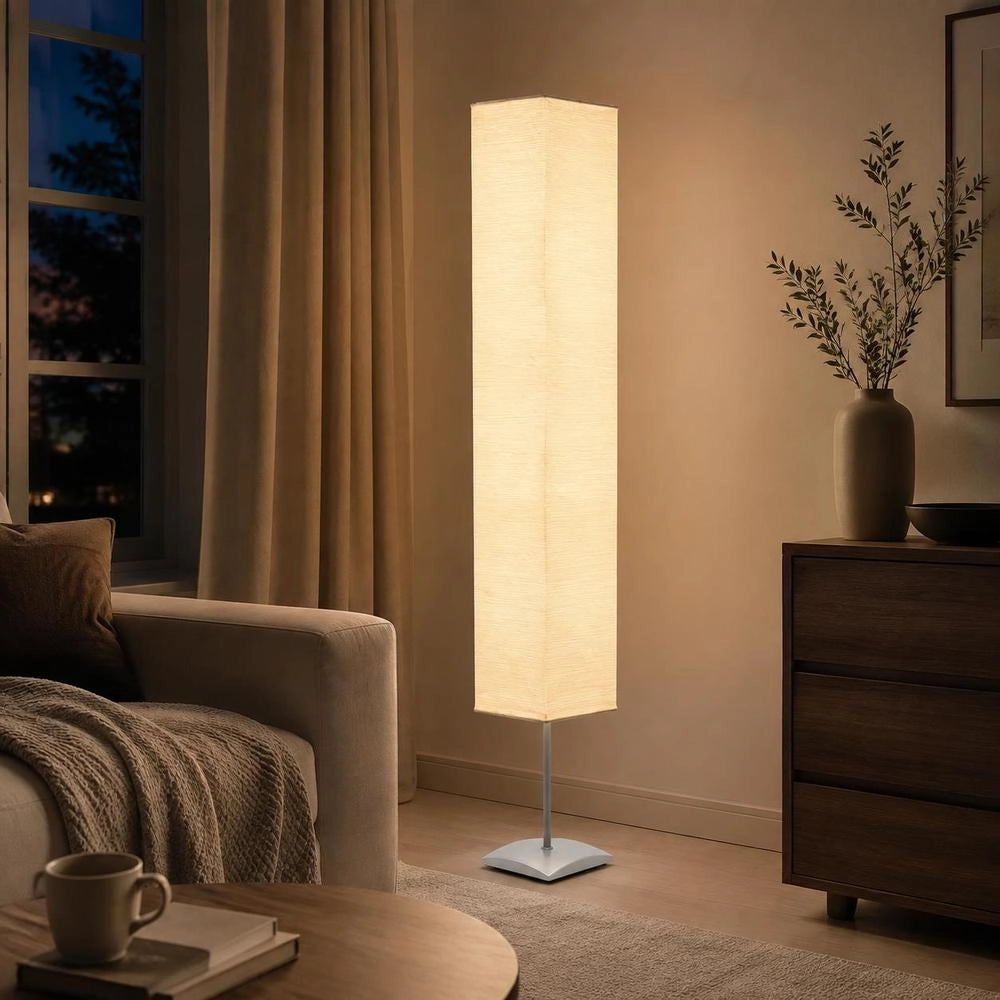 Floor Lamp With Steel Stand, 135 Cm, Beige