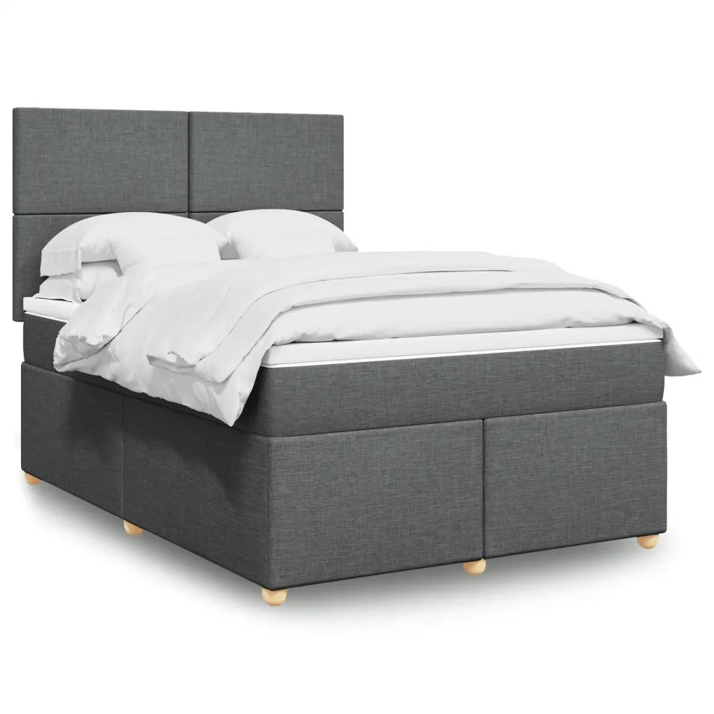 vidaXL Giroletto a Molle con Materasso Grigio Scuro 140x200cm Tessuto