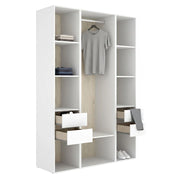 Armadio Camera da Letto Bellwood, Guardaroba Grande 7 Ripiani, 45x205h cm Bianco