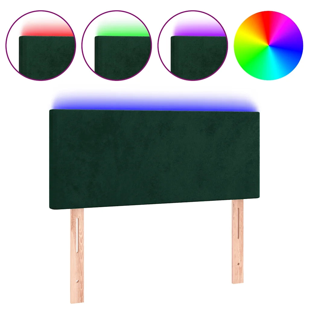 Testiera a LED Verde Scuro 80x5x78/88 cm in Velluto 3121365