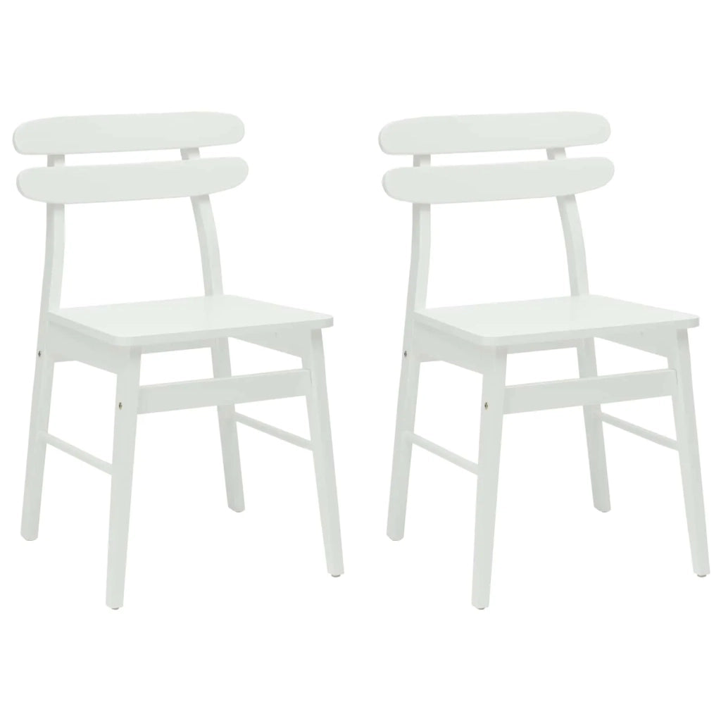Sedia da pranzo 2 pcs Bianco Legno di gomma solido 42020516