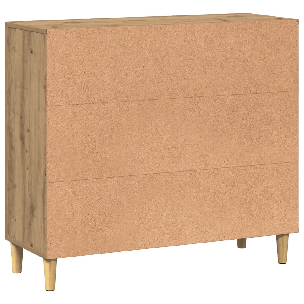 Credenza Rovere Artigianale 90x34x80 cm in Legno Multistrato