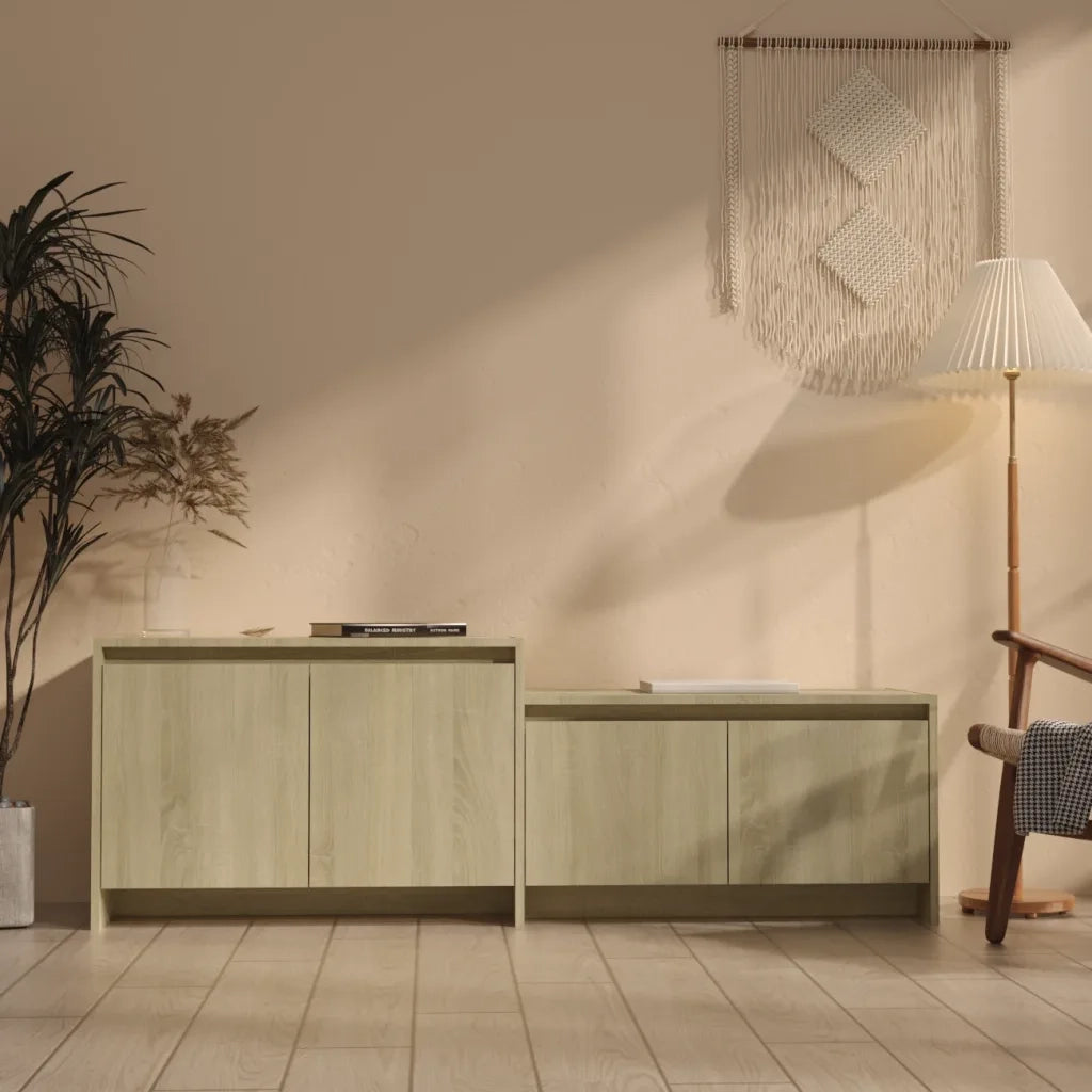 Mobile TV Rovere Sonoma 146,5x35x50 cm in Truciolato 809812