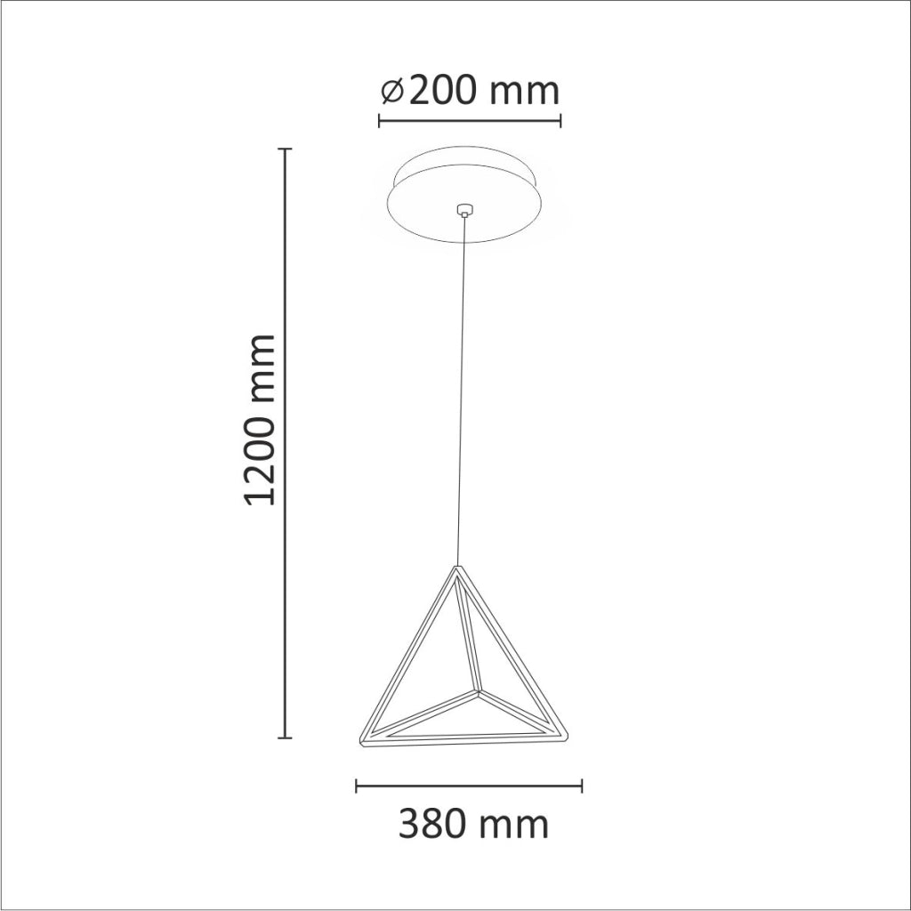 Lampada a sospensione LED 20W 3000K Triangolo bianca Polux