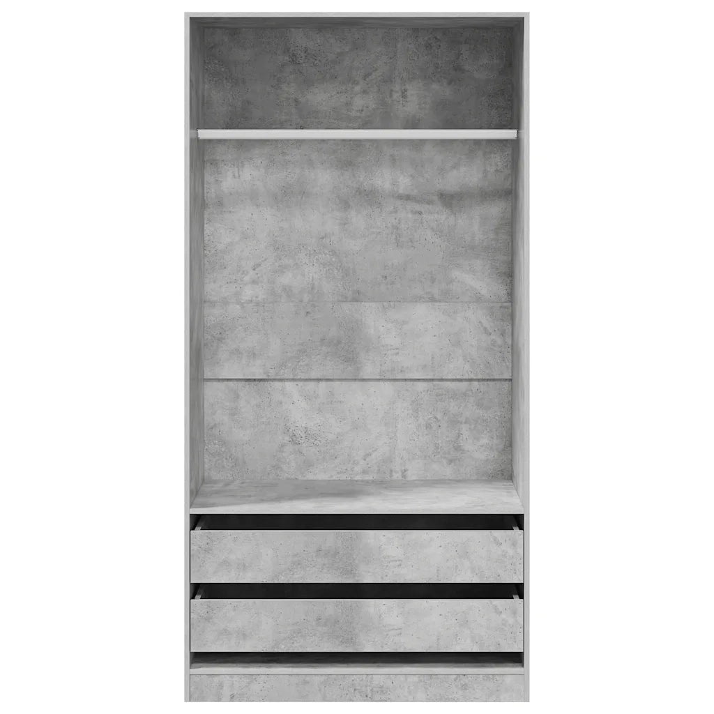 Armadio Grigio Cemento 100x50x200 cm in Legno Multistrato 800607