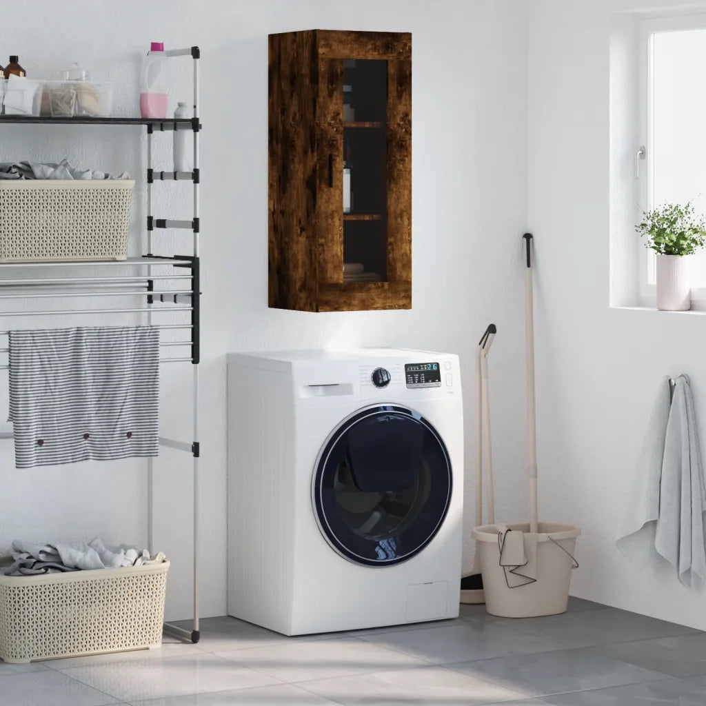 Mobile a Parete Rovere Fumo 34,5x34x90 cm 828929