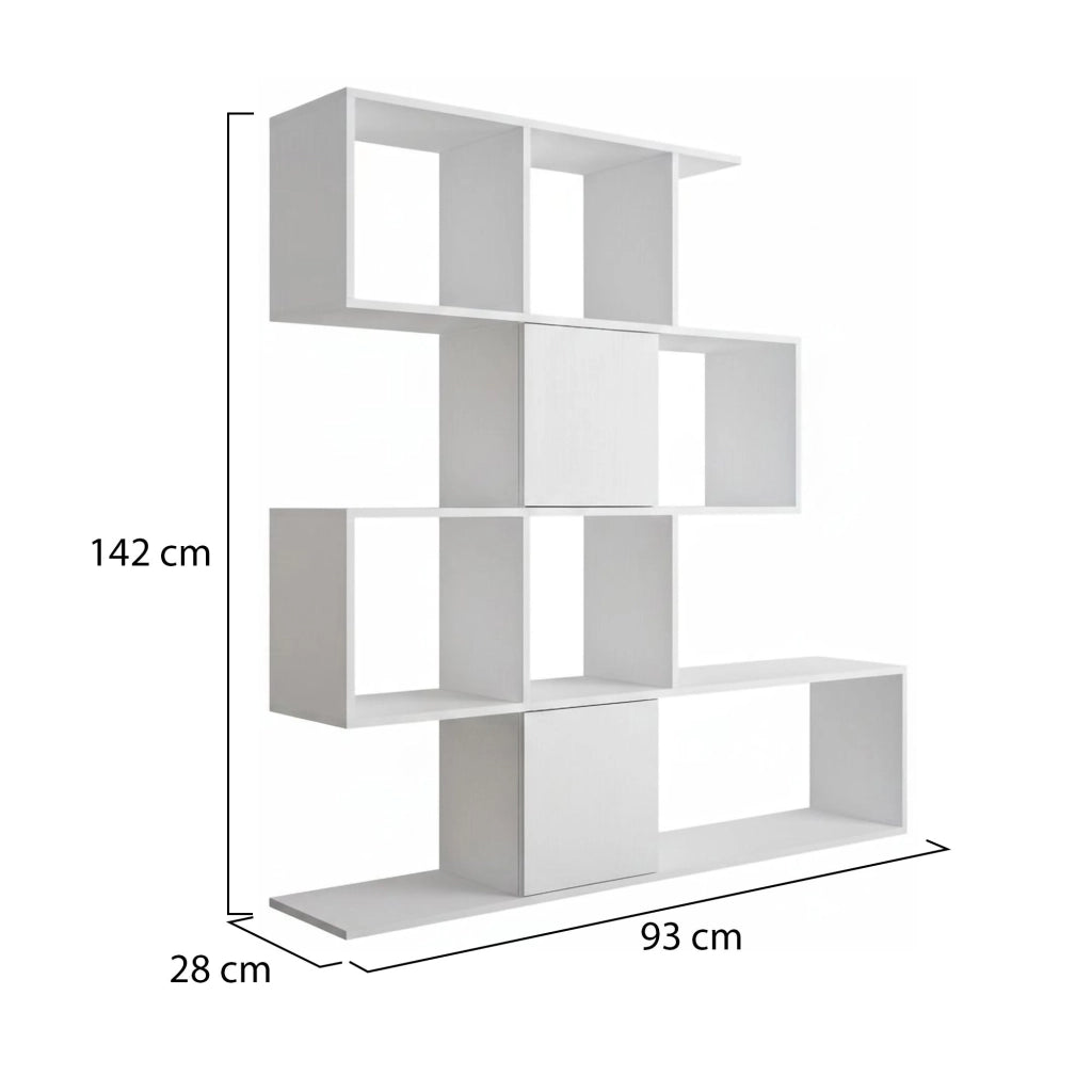 Biblioteca Budrio, Libreria 9 Ripiani, 93x28x142h cm Bianco