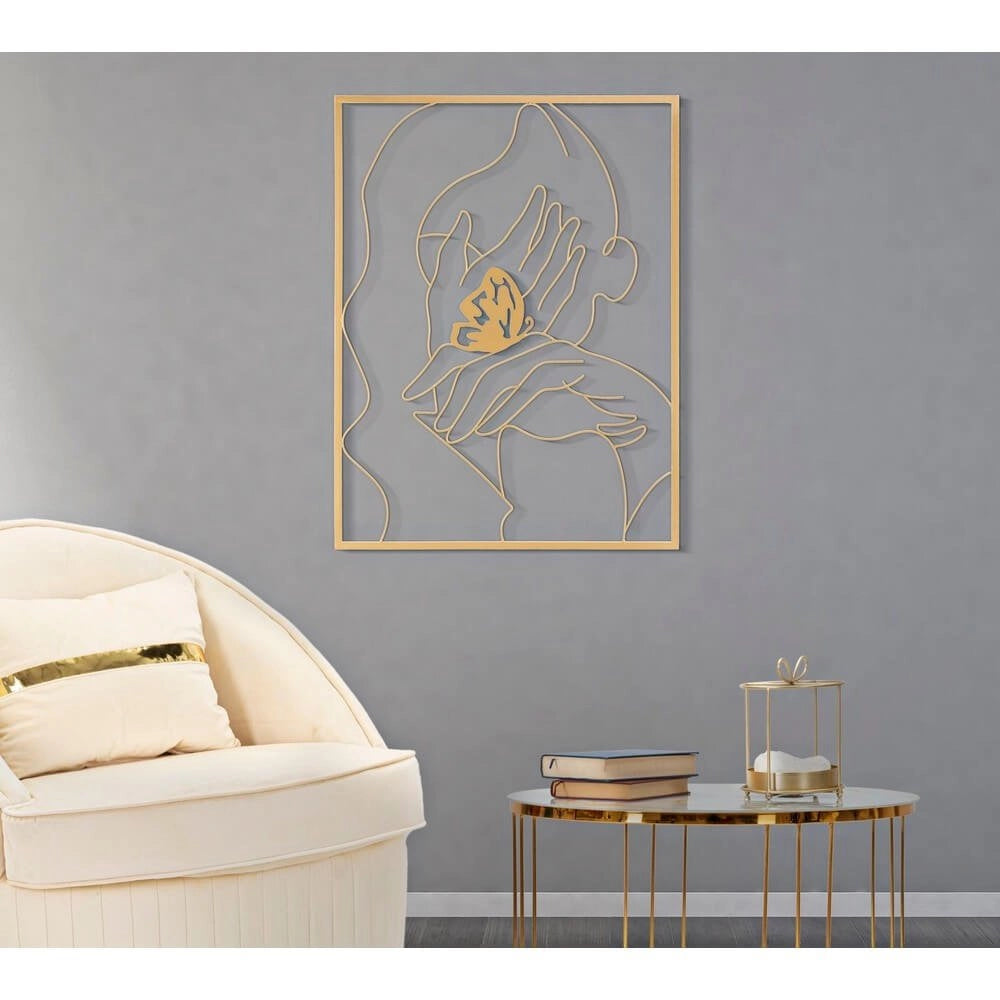 Decorazione Parete Ferro Mani sul Viso cm 60X80 - HANDS ON FACE
