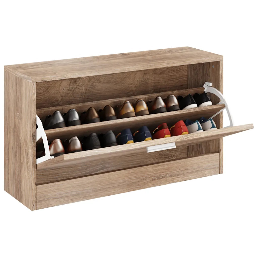 Panchina con Scarpiera Colore Rovere 80x24x45 cm