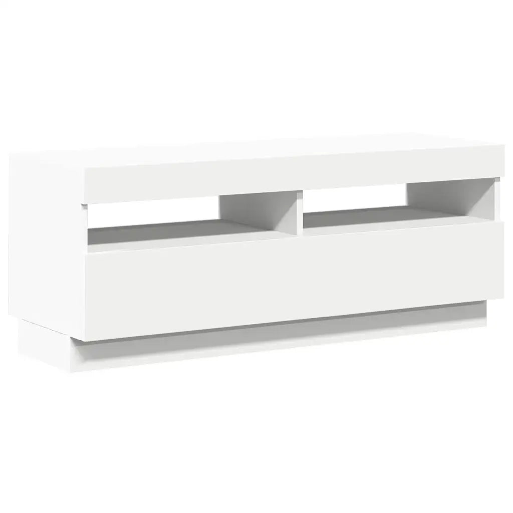 Mobile Porta TV con Luci LED Bianco 100x35x40 cm