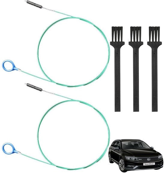 Set di spazzole per pulizia del tetto scorrevole, 300 cm spazzola di scarico per tetto scorrevole, spazzola di scarico flessibile, pulitore di tubi per fessure di scarico dei tetto scorrevoli.