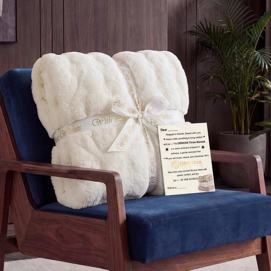 Copriletto 150x200 cm - Piuma Fluffy - Finta Pelle in Faux Fur - Respirante - Idrorepellente - Ultrafina Microfibra in Poliestere