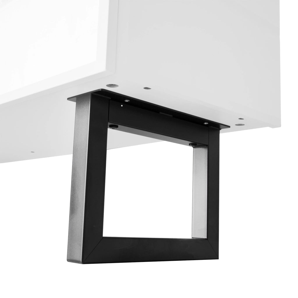 Mobile TV con 3 Cassetti e Piedini in Ferro; Piano Lucido; Stile Minimalista; 170??35??47 cm; Nero e Bianco