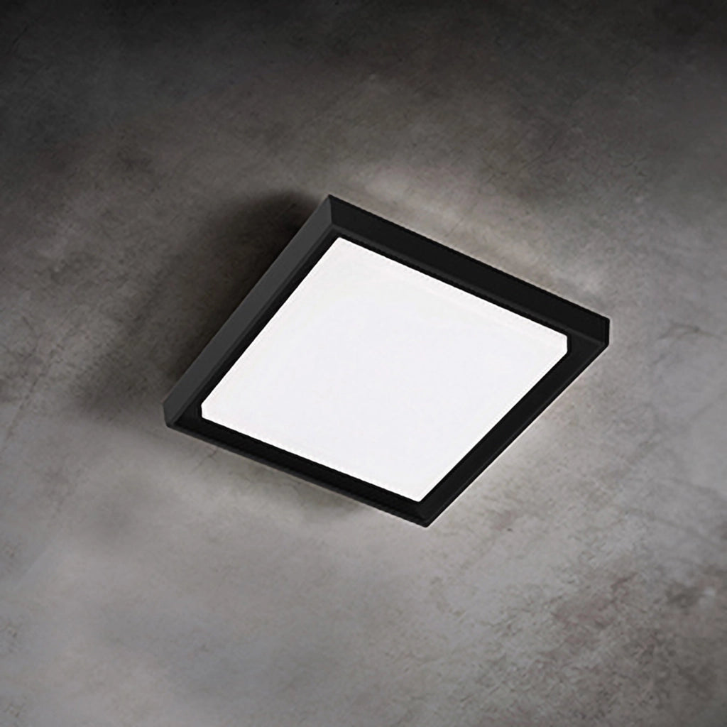 Alu Lampada da Parete e Soffitto in Alluminio Pressofuso Grigio Scuro 25W LED 3000K IP54 - Design Quadrato 27x27 cm per Interni ed Esterni