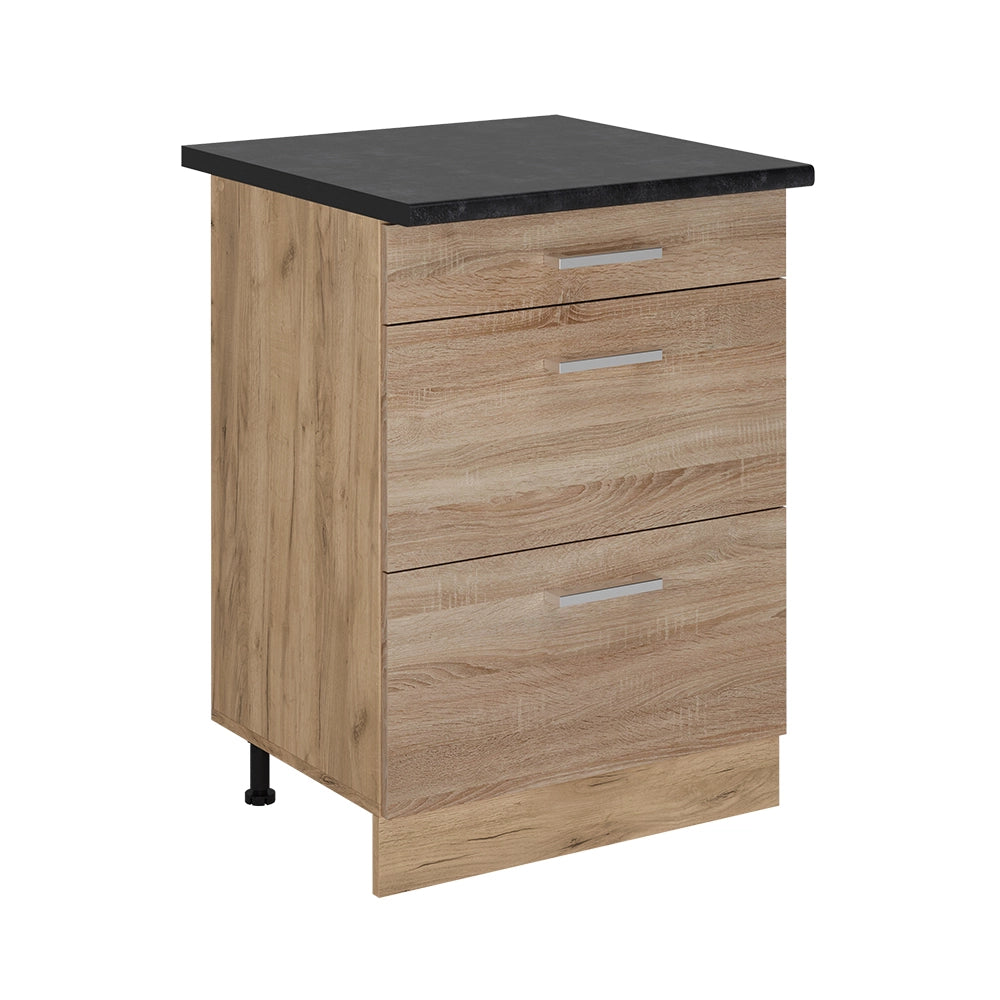 Vicco Mobiletto base per cucina Sonoma 60 cm con cassetti, PL Antracite