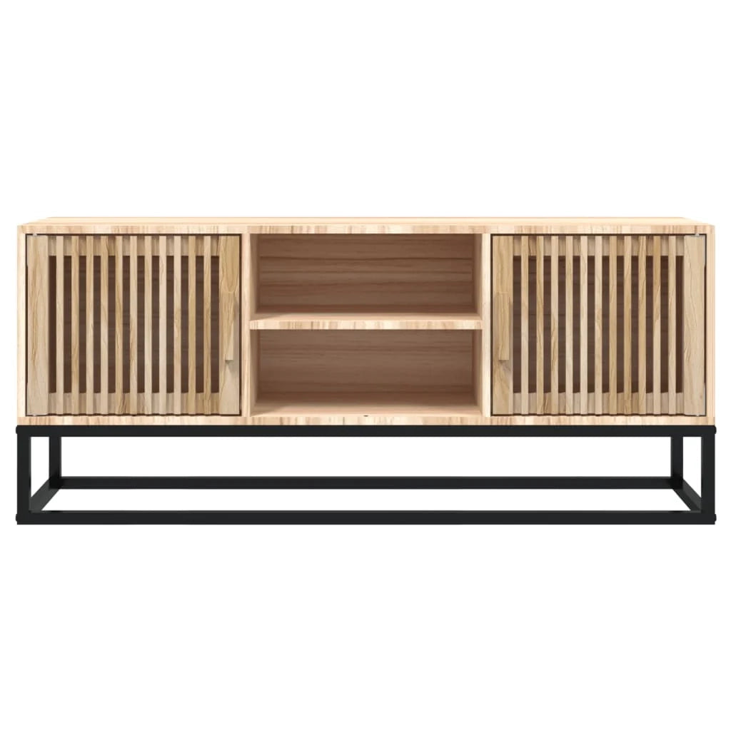 Mobile TV multimediale mensola TV credenza TV per sala da pranzo soggiorno camera da letto 105 x 30 x 45 cm legno ingegnerizzato e ferro marrone 02_0025664