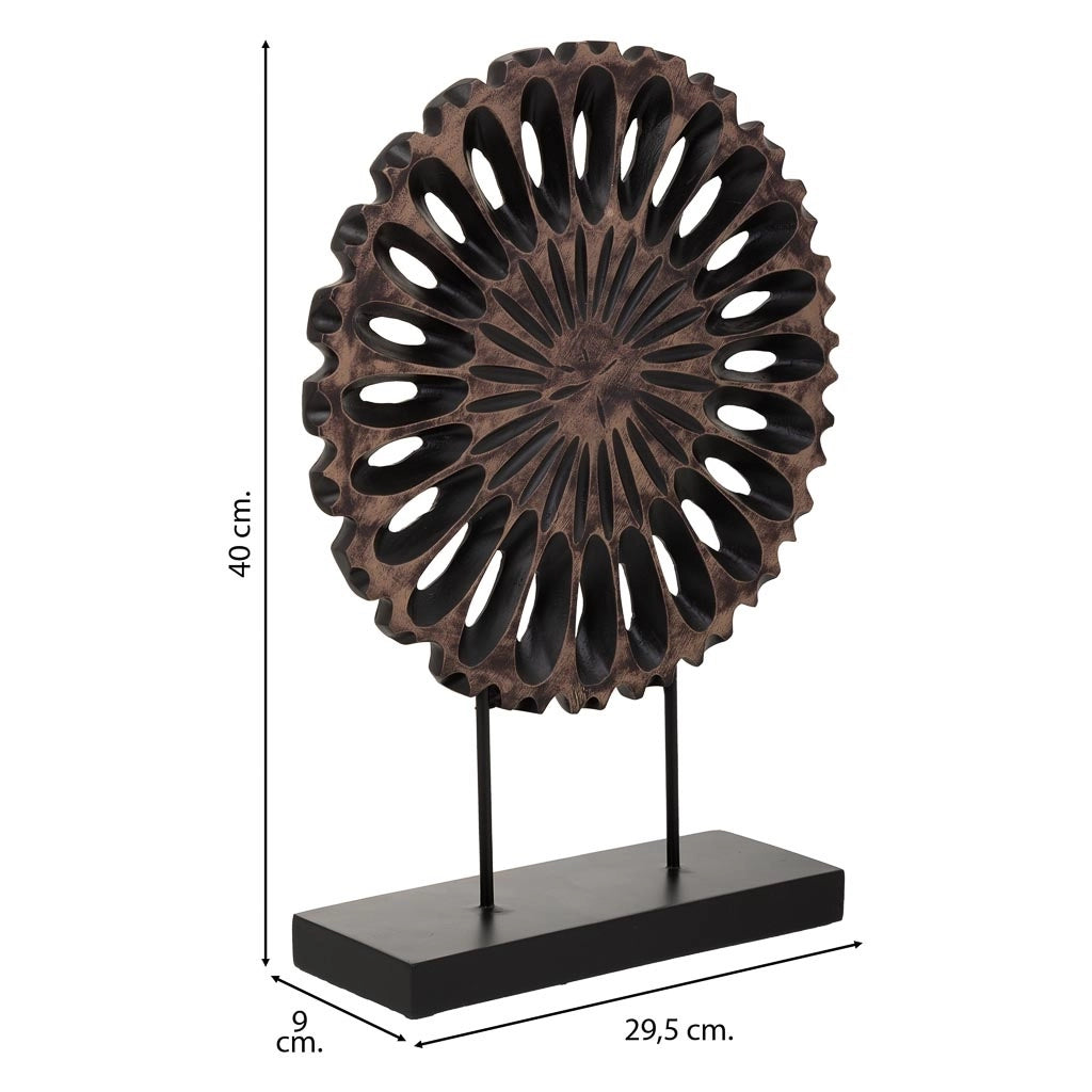 Statuetta decorativa in poliresina marrone 29,5x9x40h cm