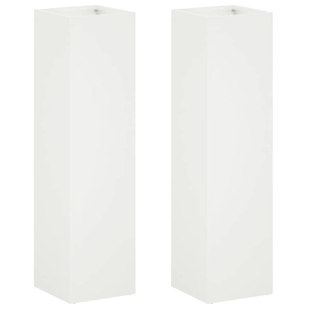 Vaso da giardino 2 pz Bianco 20 x 20 x 75 cm 8005319