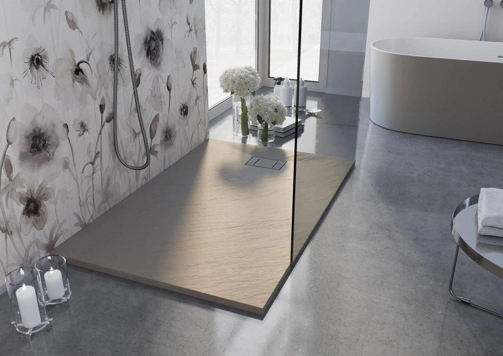 Piatto Doccia 90x140 cm in Acrilico Fosterberg Azalea Tortora