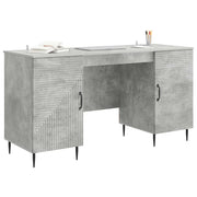 Scrivania | Tavolo da Ufficio con lo scaffale Grigio Cemento 142,5 x 50 x 75 cm