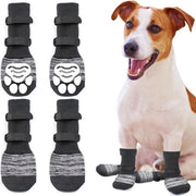 Antislip hondensokke per 4 pezzi con stop likken - Protezione per zampe di cane doppia faccia, eccellente controllo di trazione per pavimenti in legno duro, per uso interno, con maniglie per cuccioli, per piccoli, medi e grandi cani, (S) - grigio