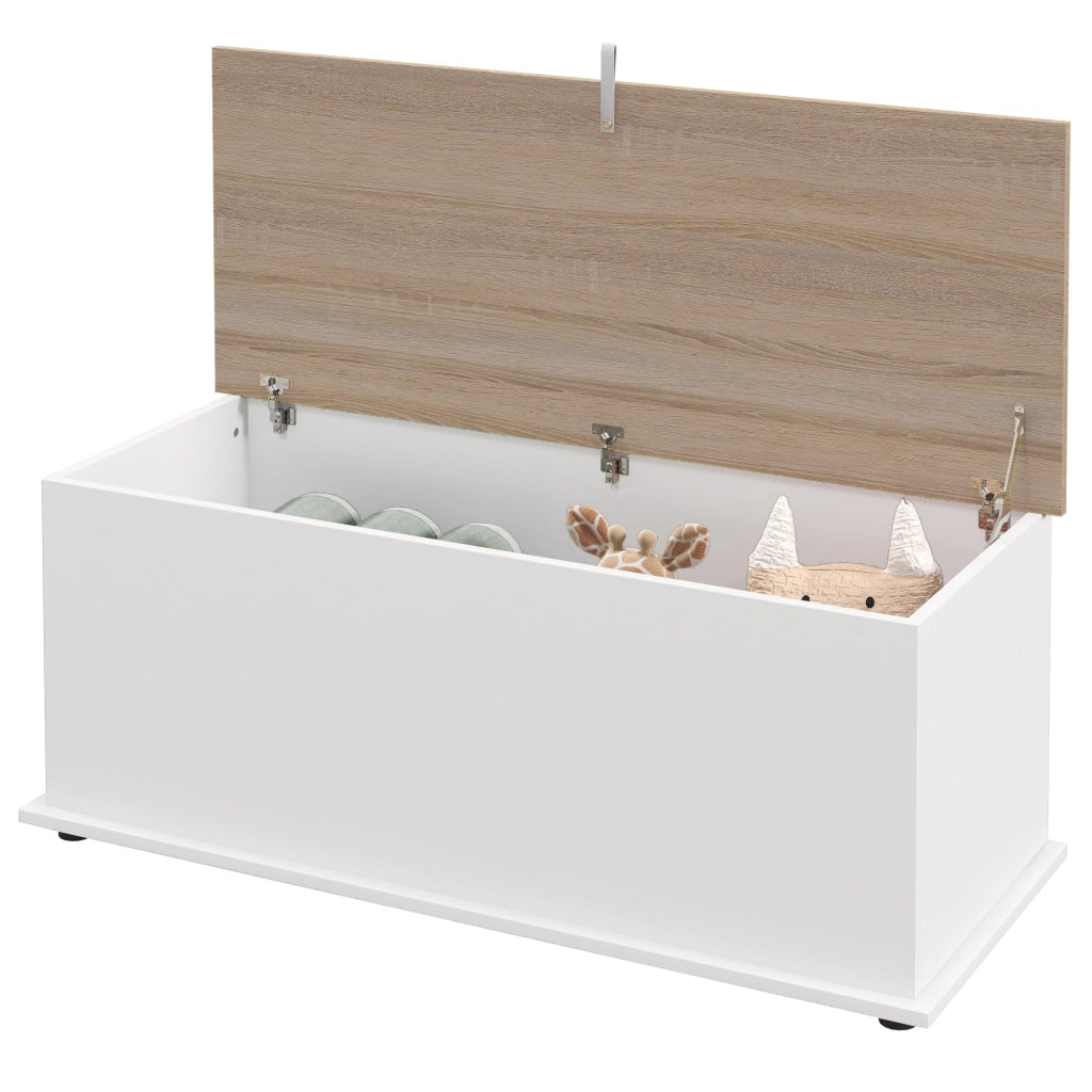 Letto contenitore con cassetti ¨C ZephMum ¨C Legno 100x40x40 cm bianco e naturale