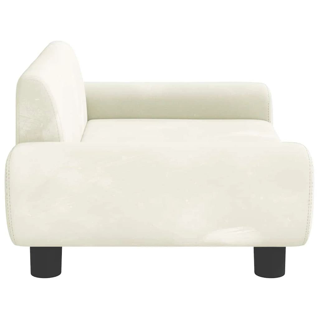 Cuccia per cani a forma di cesto comoda 70 x 45 x 33 cm velluto crema 02_0042875
