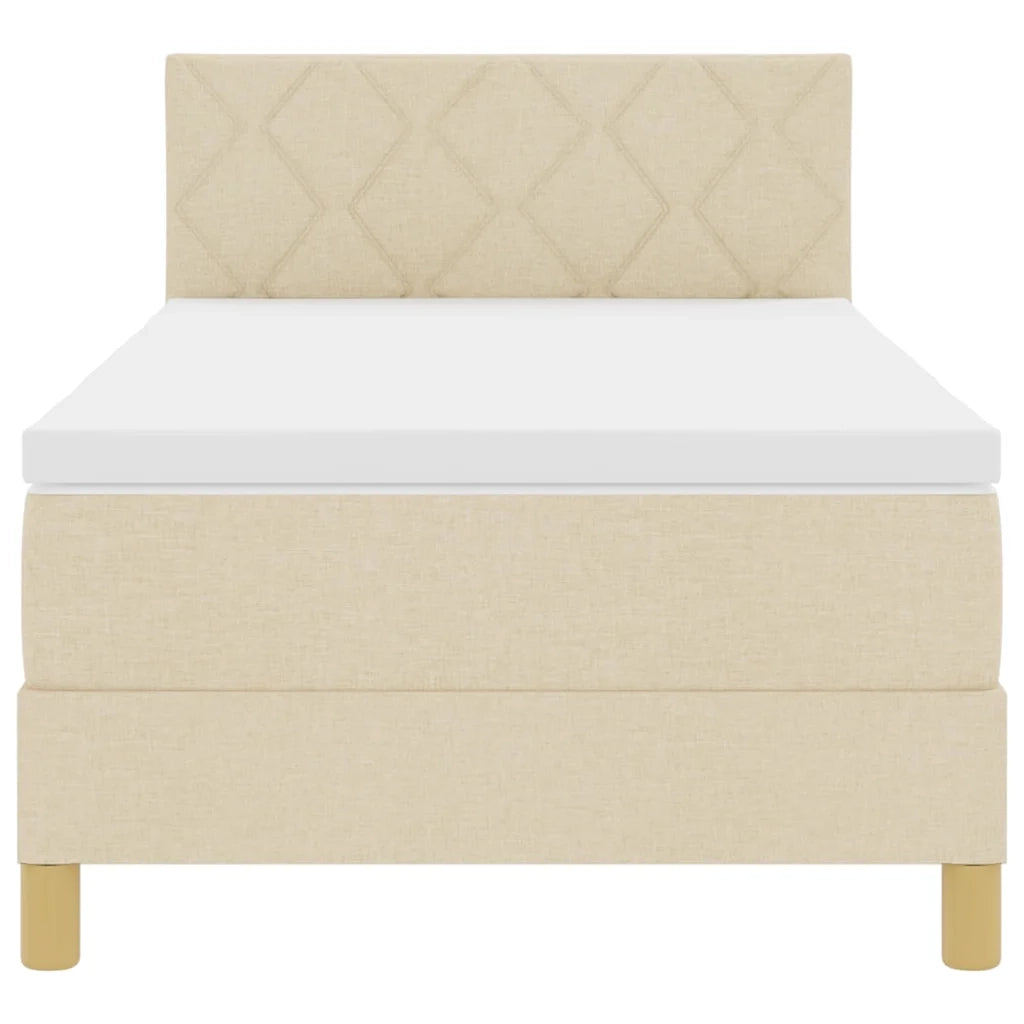 Letto a molle con cuscino Crema 100 x 200 cm Tessuto 3338977