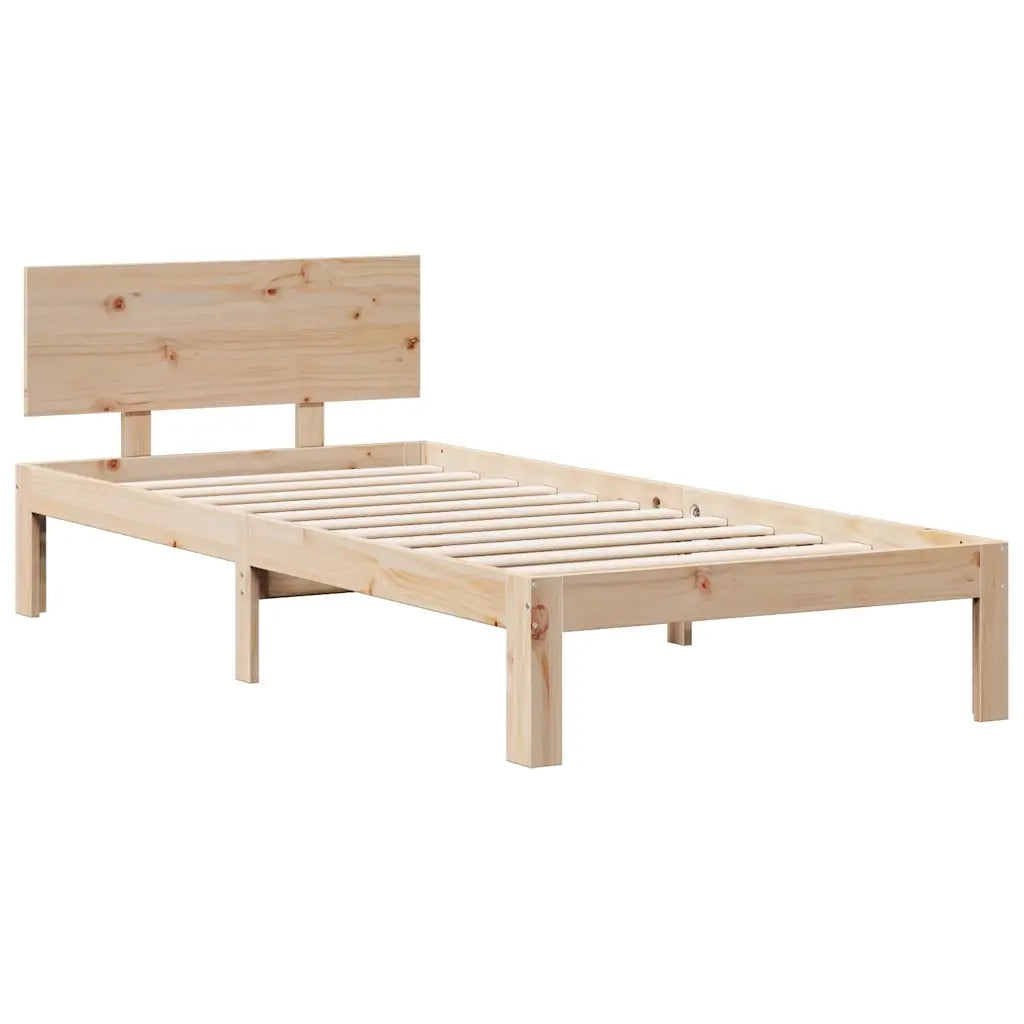 Letto Libreria senza Materasso 90x190 cm Legno Massello Pino 3322678