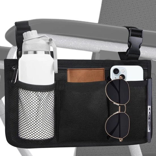 Accessorio per sedia a rotelle - Impermeabile - Flessibile - Leggero - Tessuto Oxford - 12,5 x 7 cm - Borsa di stoccaggio