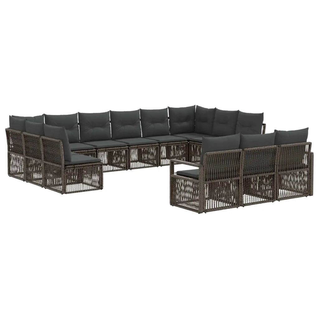 Set Divano da Giardino 13 pcs Grigio polyrattan 3435863